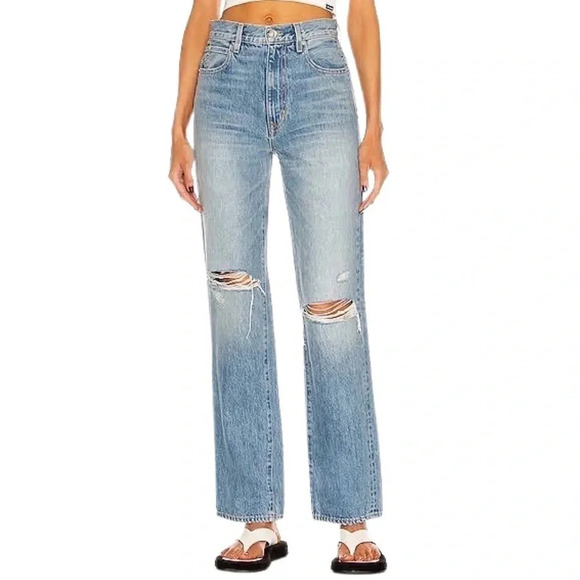 SLVRLAKE Jeans Waist 29 Womens 8 London Long Time Coming NWT Straight Denim New - Picture 1 of 16